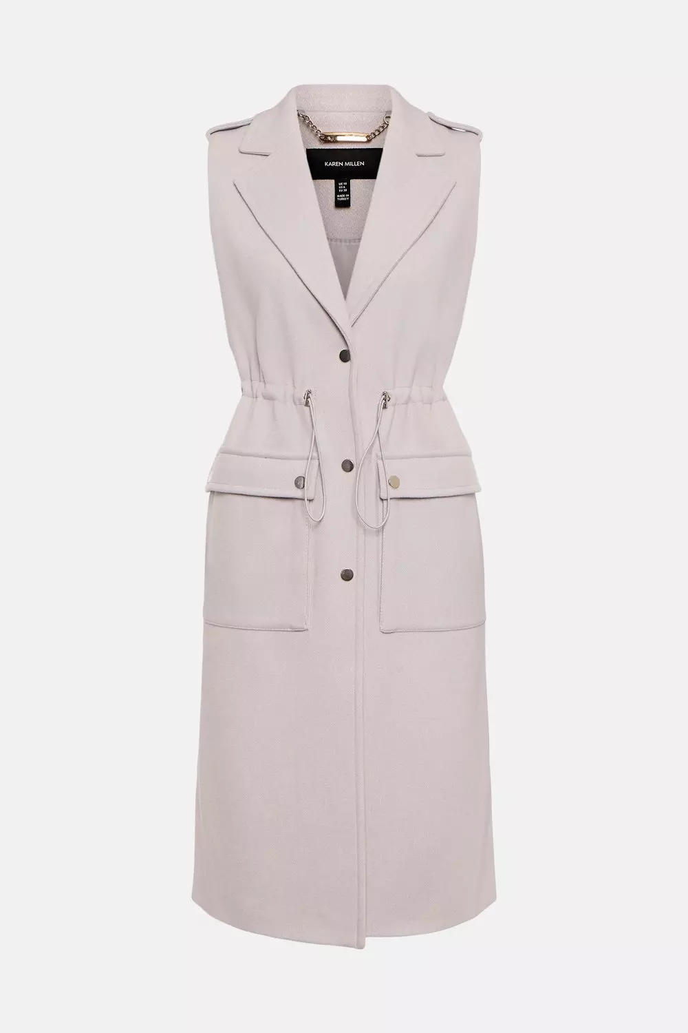 Italian Wool Blend Sleeveless Coat Karen Millen