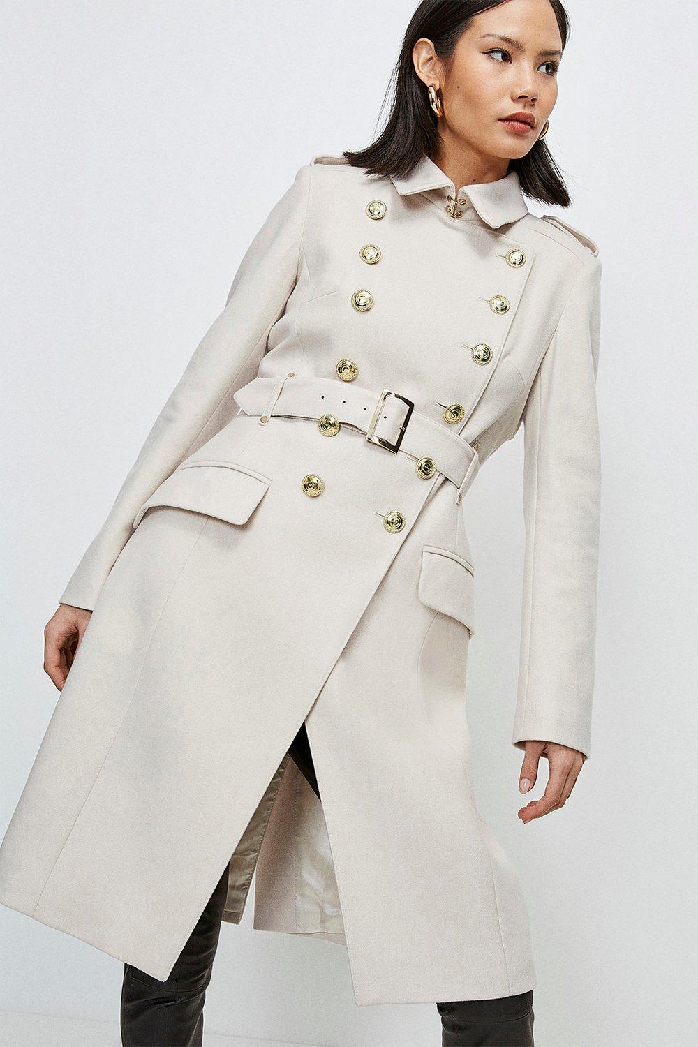 Italian Longline Wool Trench Coat Karen Millen