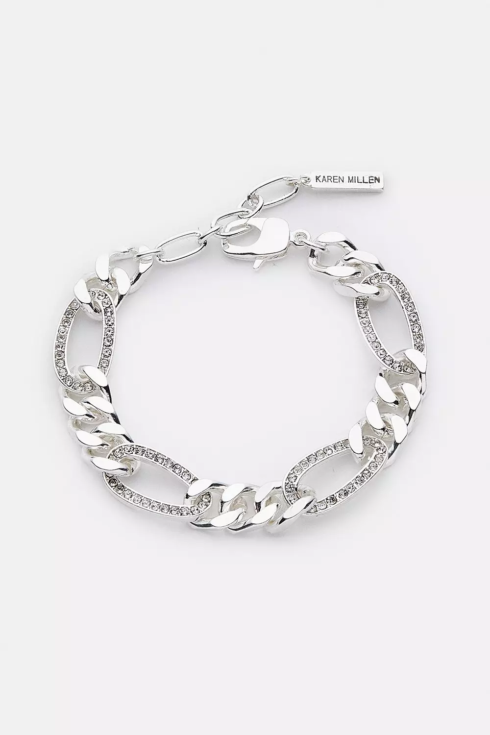Silver Plated Diamante Link Bracelet alternative image