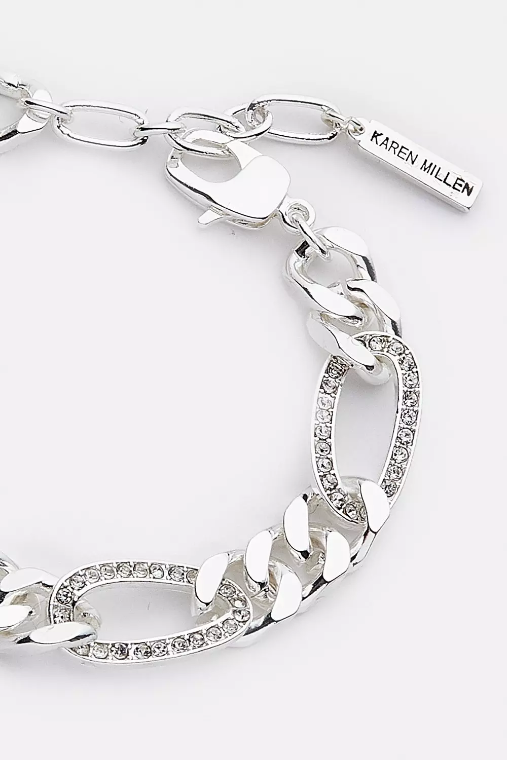 Silver Plated Diamante Link Bracelet alternative image