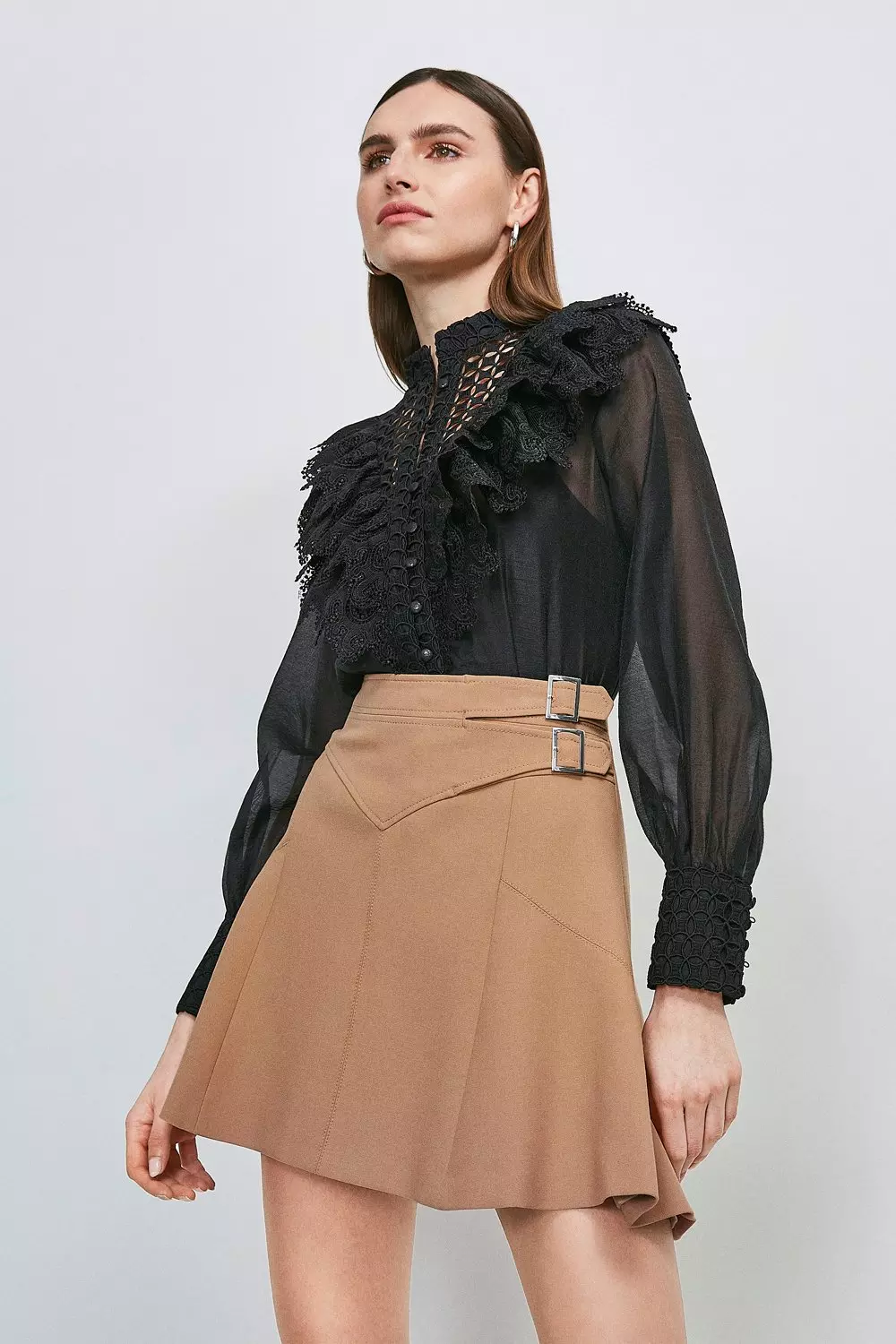 Karen millen black a line skirt best sale