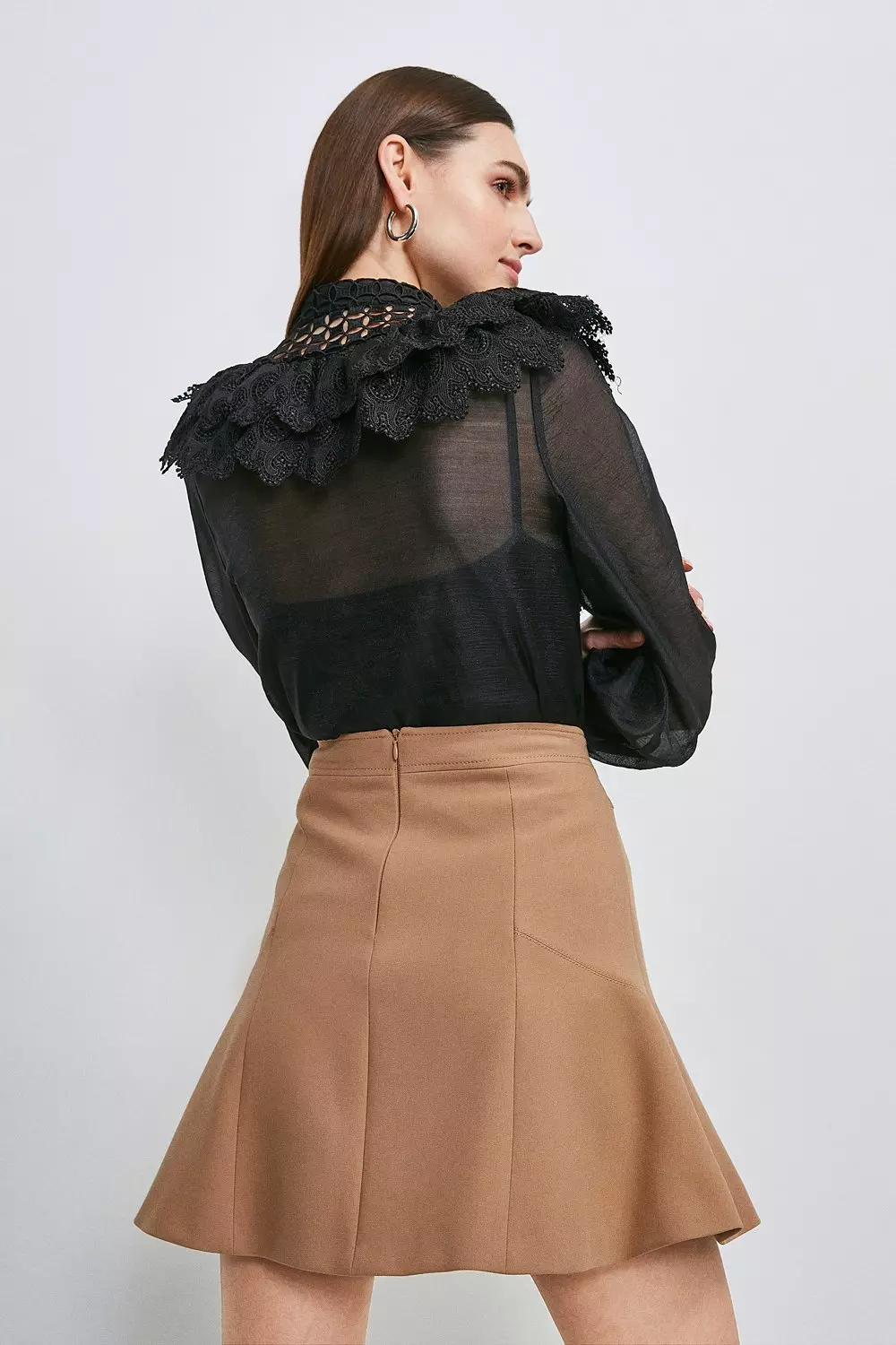【INCHANT ME】Marvel Stripe Belted H-Line Skirt INCHANT ME】Belted H-Line Brushed Long Skirt (INCHANT ME