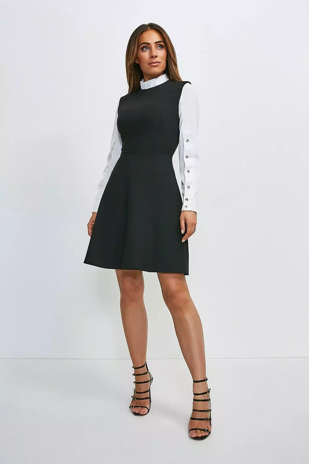 Karen millen dress black white hotsell