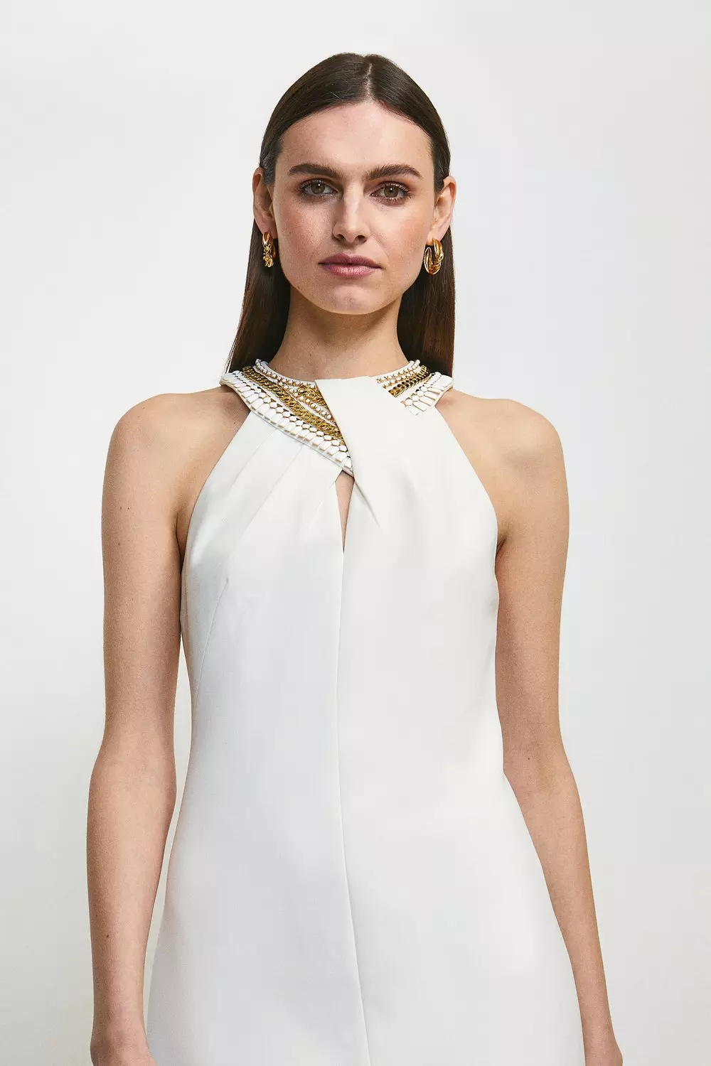 Karen millen white halter neck dress hotsell