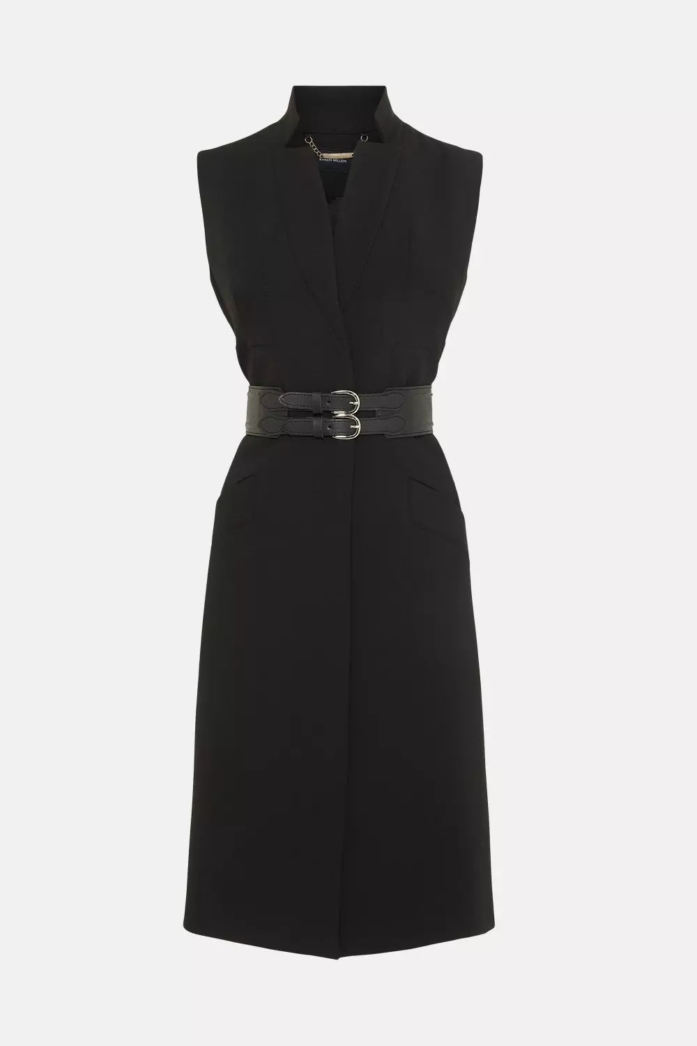 Compact Stretch Forever Sleeveless Coat | Karen Millen