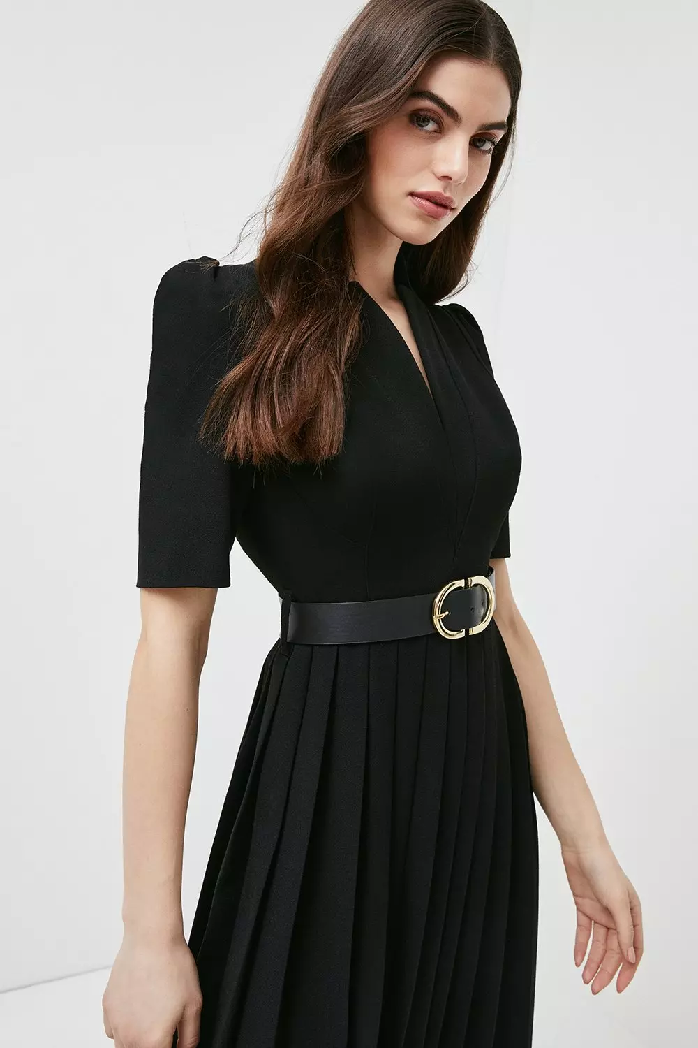 【KAREN MILLEN】Crepe Belted Forever ミディドレス Structured Crepe Belted Forever Midi Dress | Karen Millen