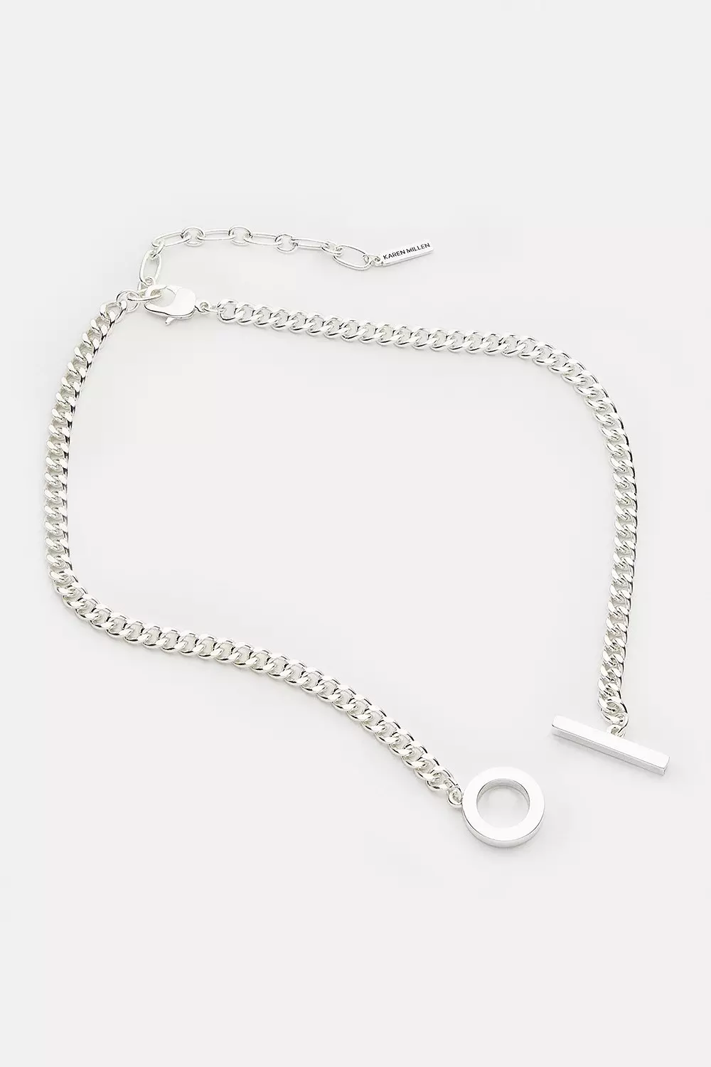 Silver Plated T Bar Necklace | Karen Millen