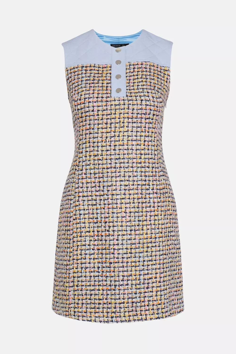 Tweed Denim Mix A Line Dress Karen Millen