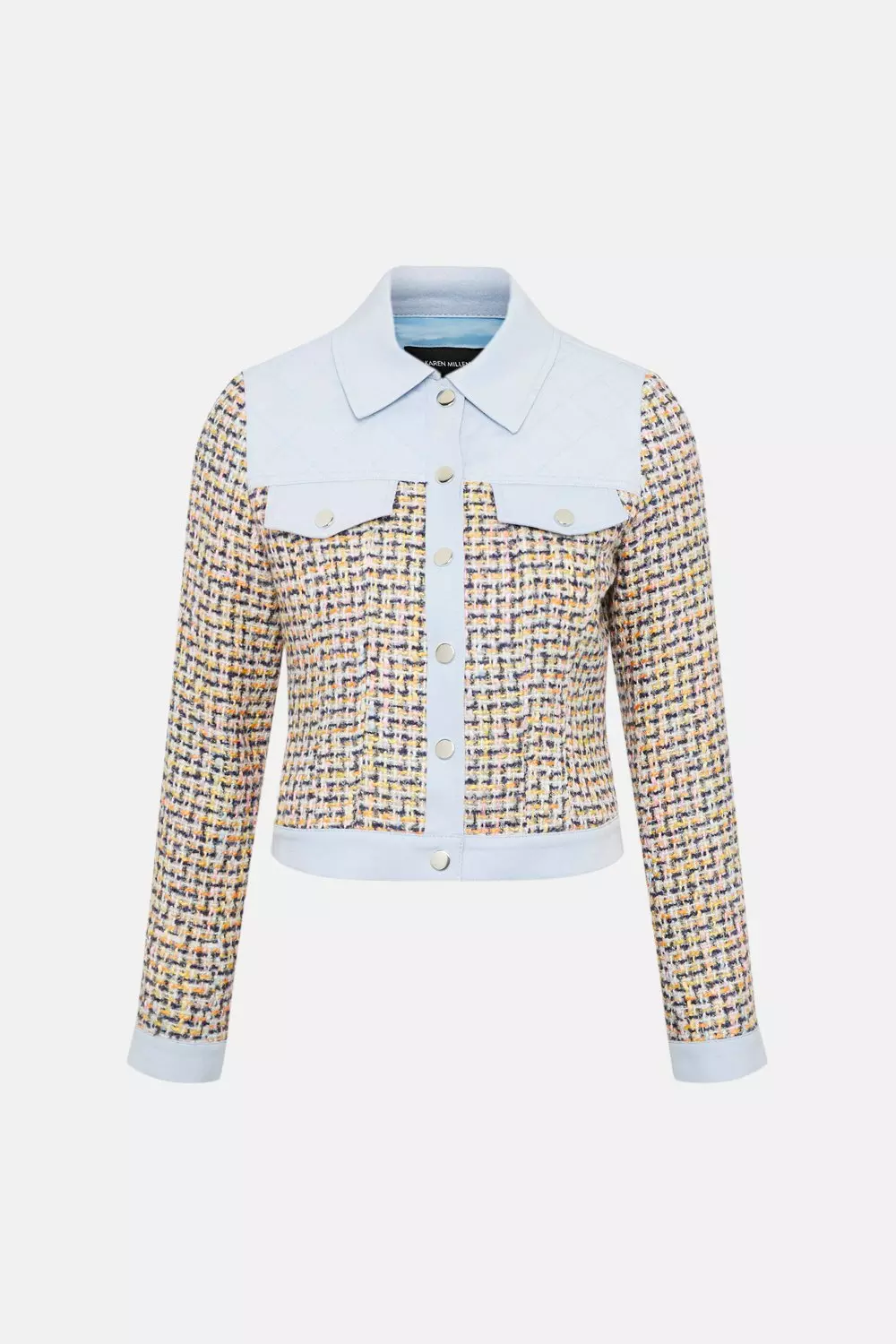 Tweed Denim Mix Jacket | Karen Millen