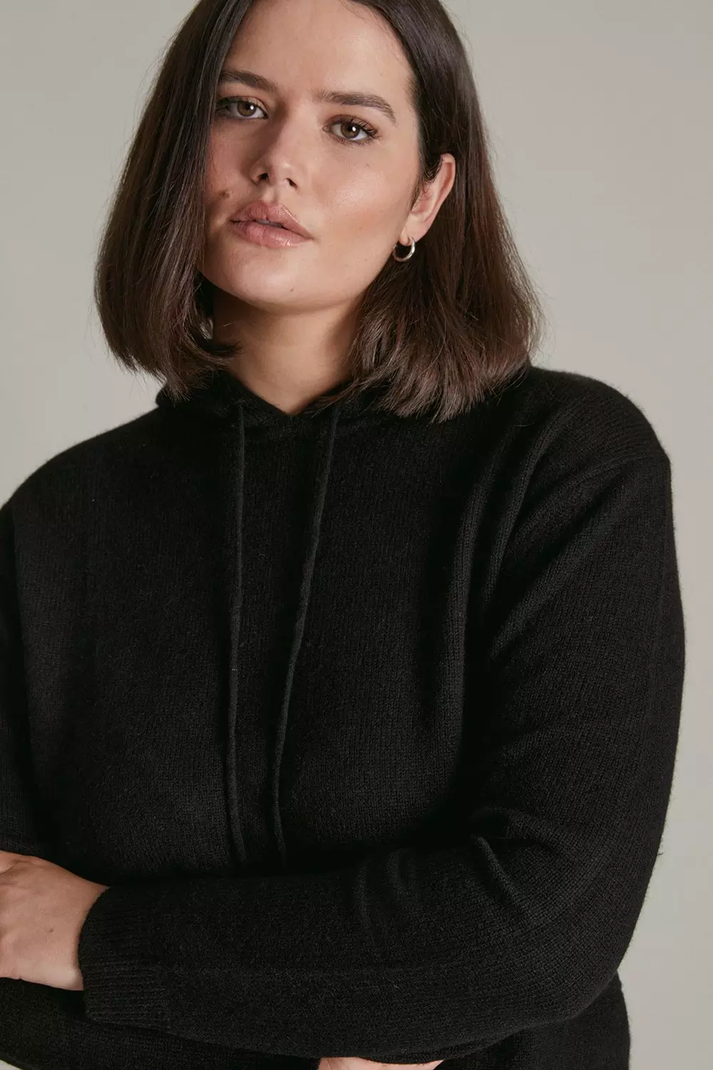 Plus size cashmere hoodie hotsell