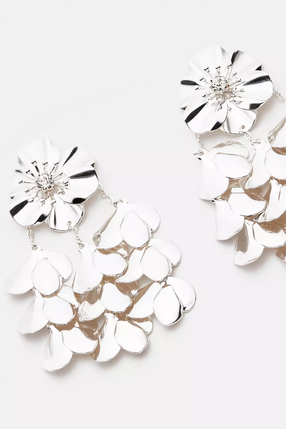 【KAREN MILLEN】14kt クリスタル ソリティア ドロップピアス Millenia ドロップピアス, スクエア・カット, ブルー, ロジウム