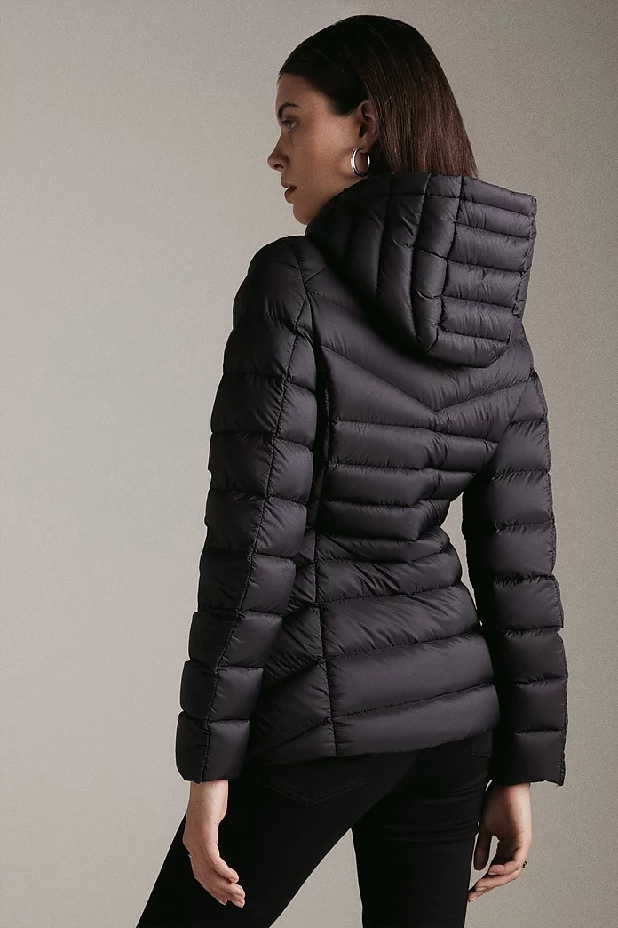 Down Filled Packable Short Hooded Coat | Karen Millen Down Filled Packable Short Hooded Coat | Karen Millen