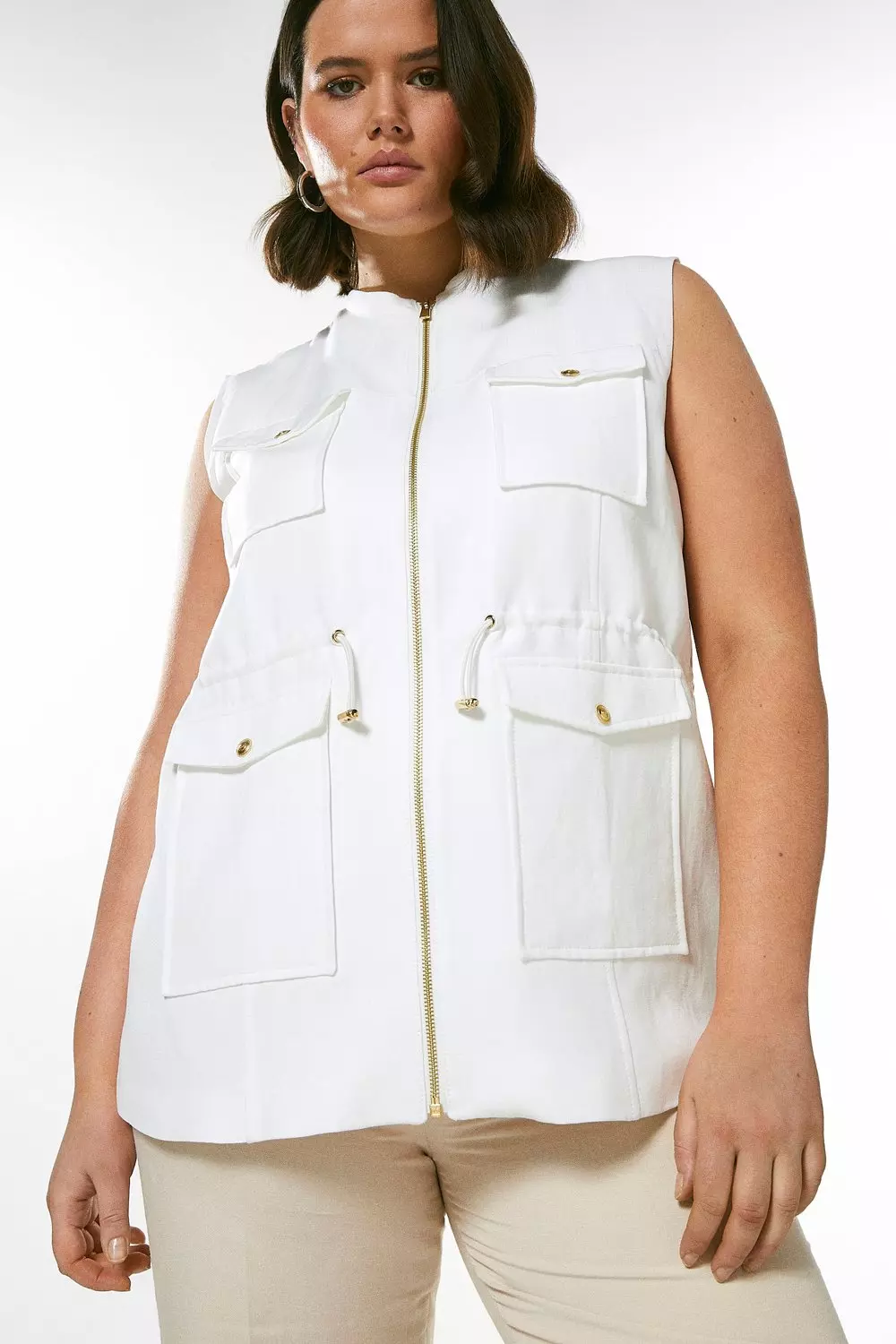 Sleeveless utility jacket shop