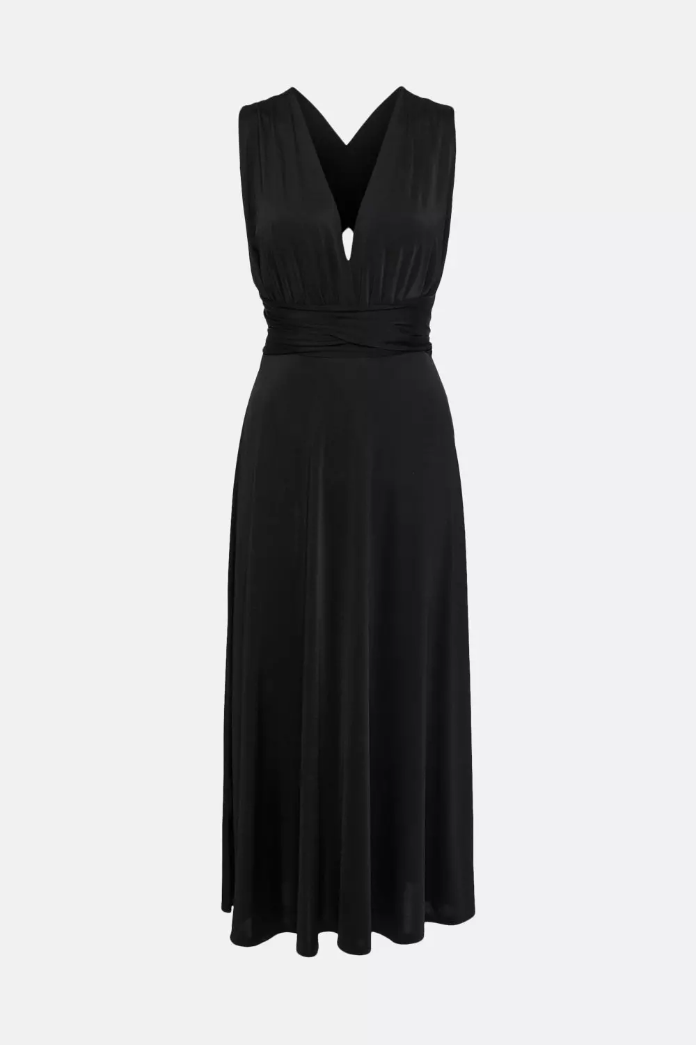 【Karen Millen】英国発！ Tailored Marl Midi Dress バックル The Founder Compact Stretch Button Detail Woven Midi Dress