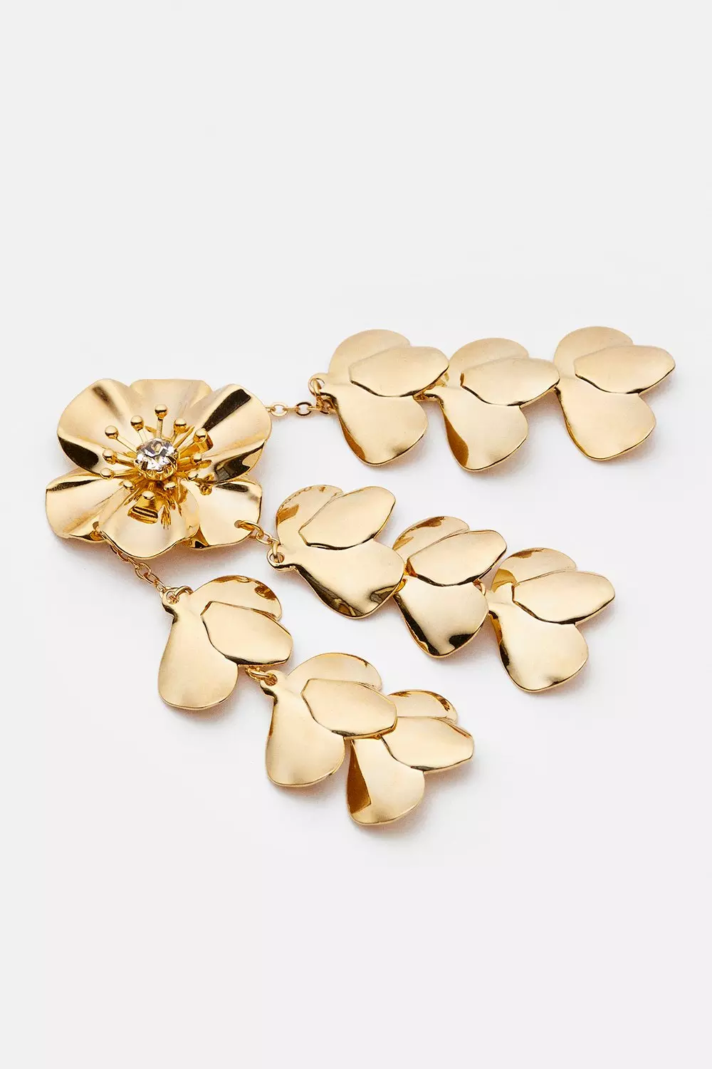 Gold Plated Statement Flower Earrings | Karen Millen
