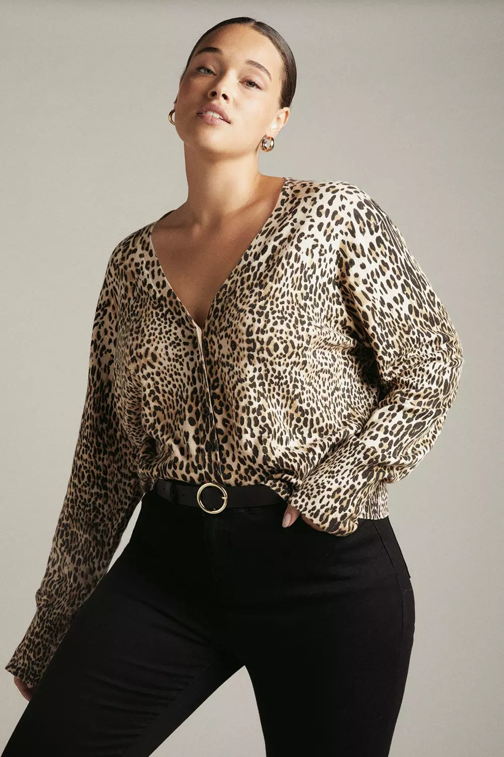 Plus size cheetah print sweater hotsell