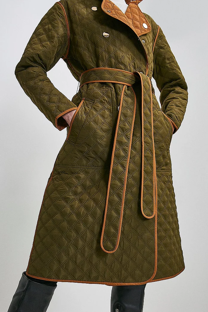 Reversible Quilted Trench Coat | Karen Millen Reversible Quilted Trench Coat | Karen Millen