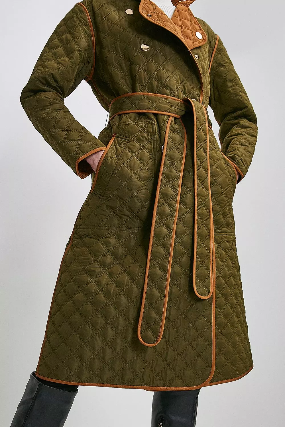 Reversible Quilted Trench Coat Karen Millen