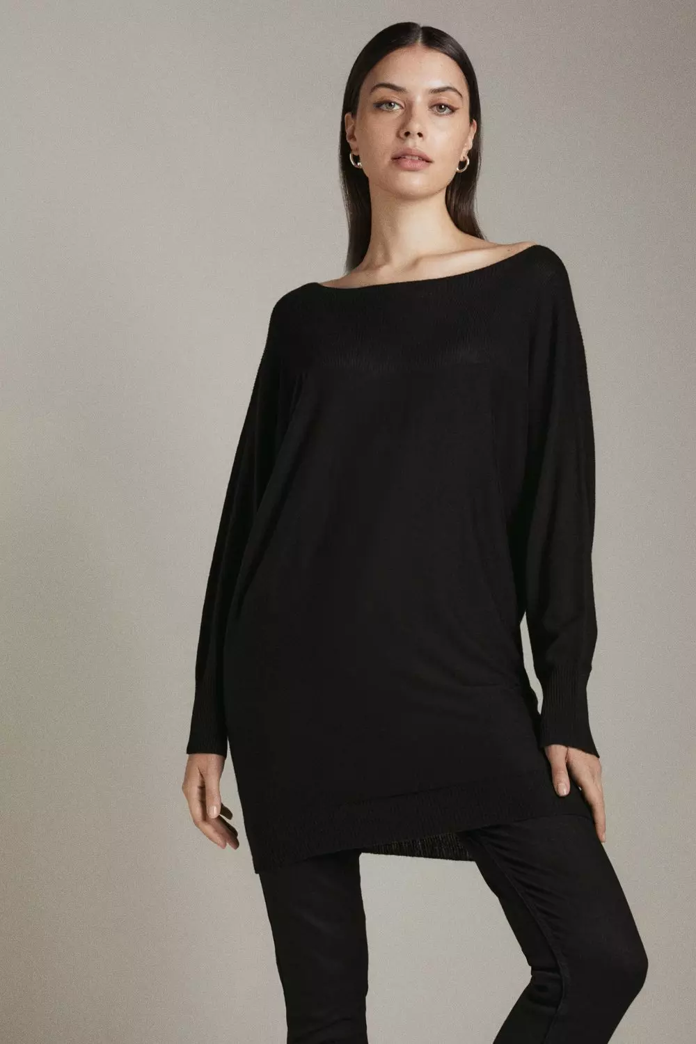 Black cashmere tunic best sale