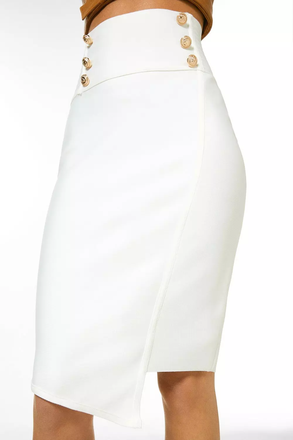 Petite Miltary High Waisted Pencil Skirt Karen Millen