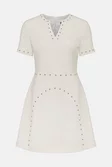 Compact Stretch Stud Detail A Line Mini Dress | Karen Millen Compact Stretch Stud Detail A Line Mini Dress | Karen Millen