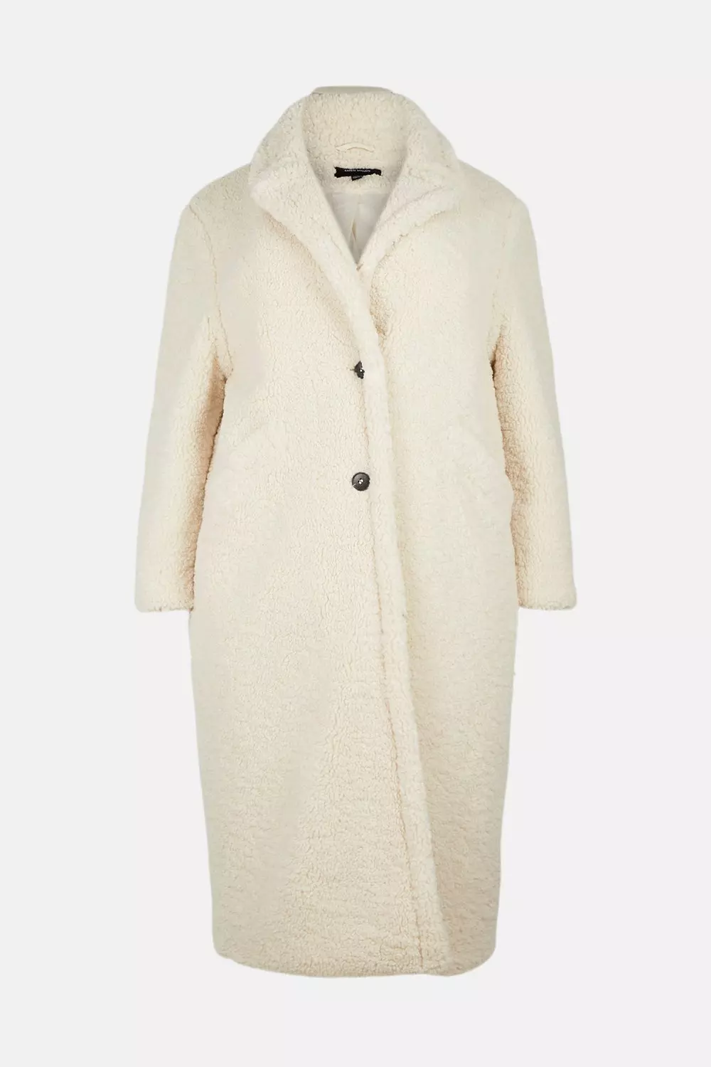 Plus Size Longline Borg Coat Karen Millen