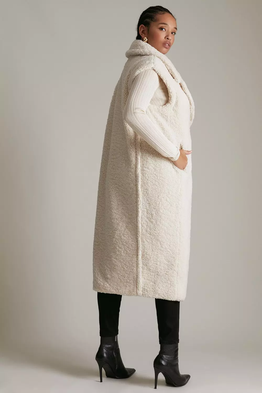 Longline fur gilet plus size deals