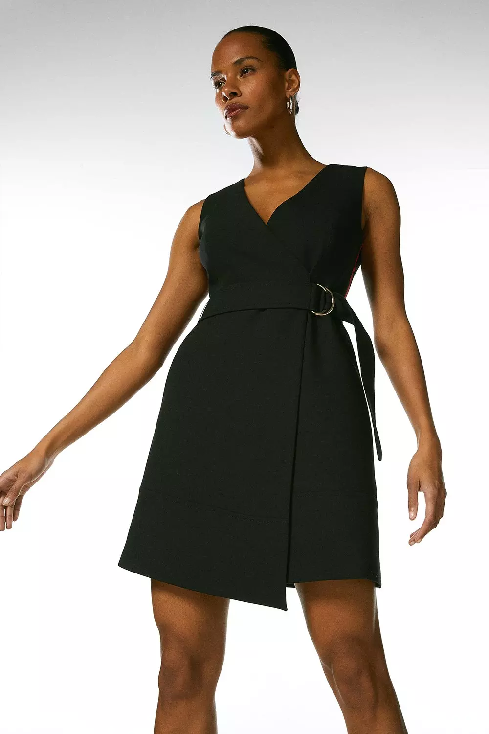 Black dress with side stripe best sale