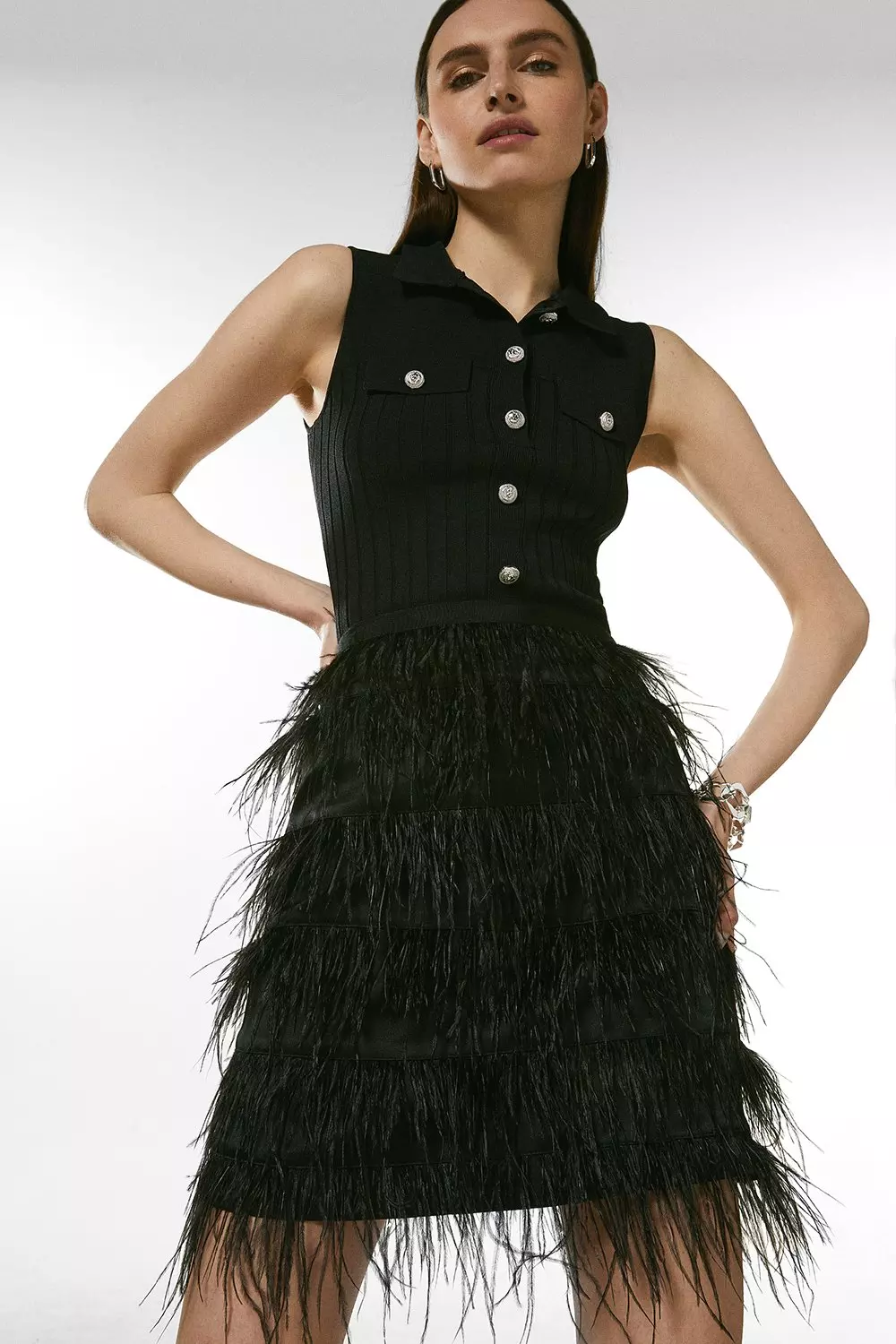 Feather skirt dress online hotsell