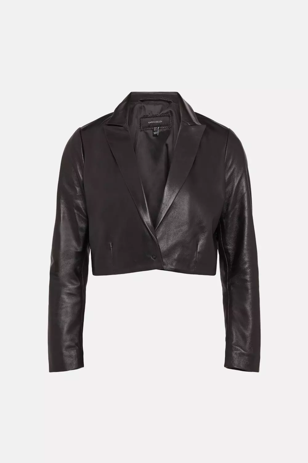 Karen millen cropped leather jacket hotsell