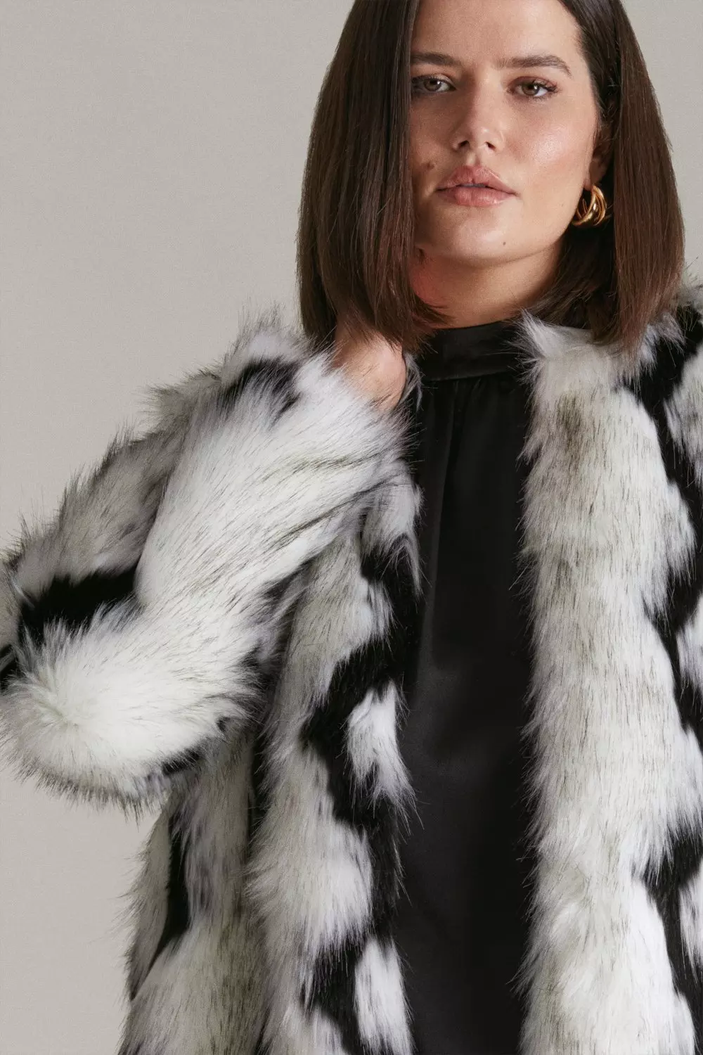 Karen millen faux fur coat online