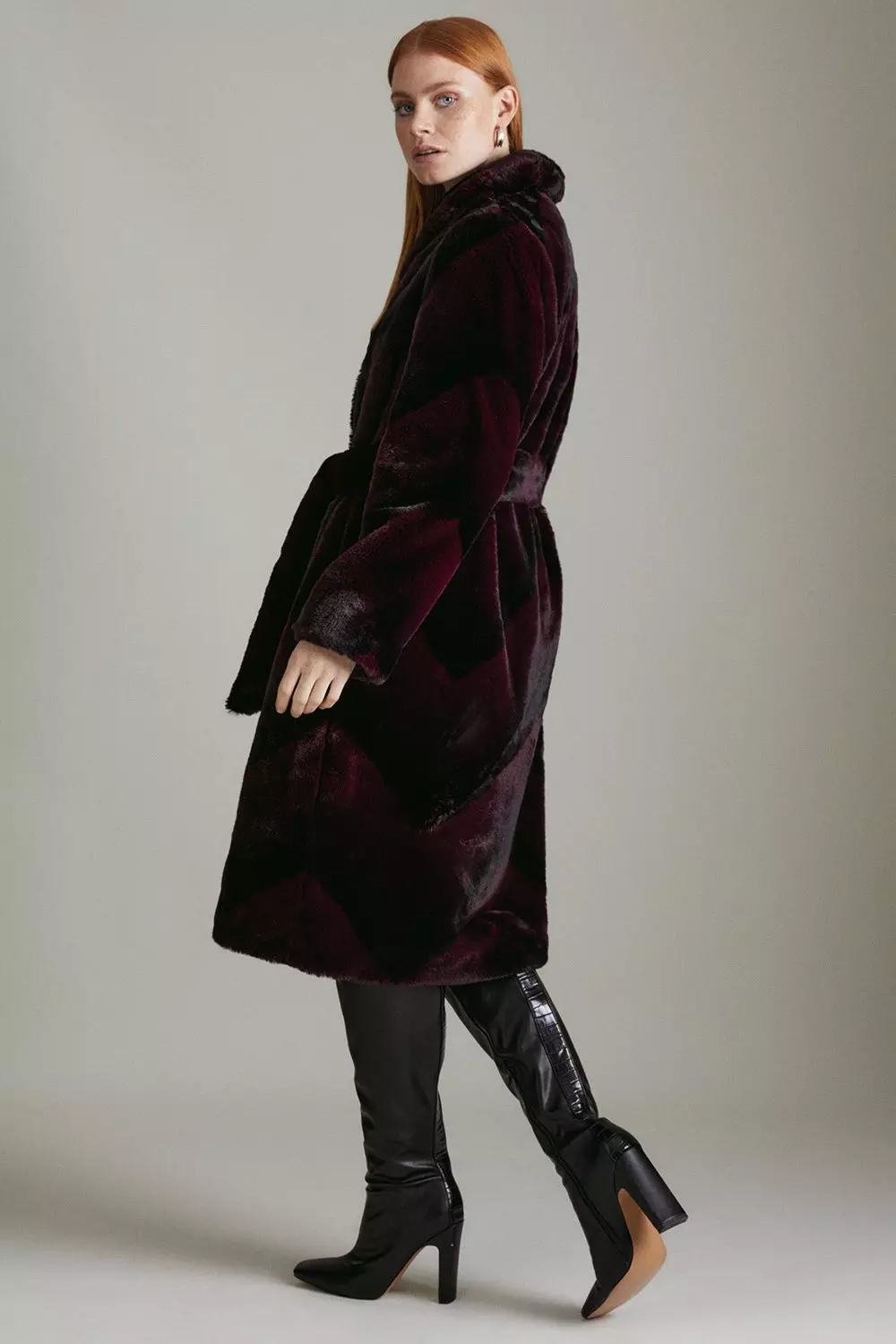 Fur burgundy coat outlet