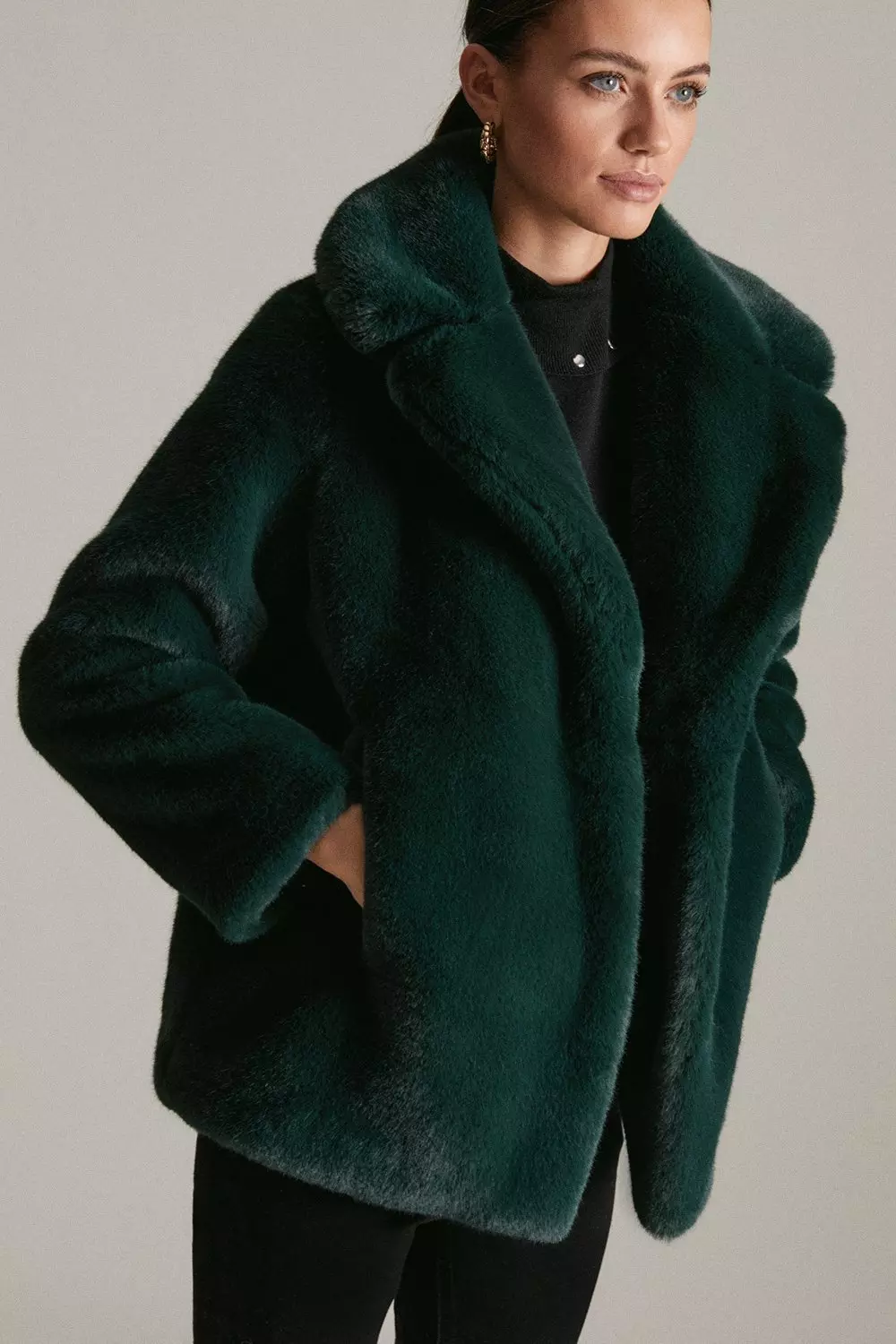 Petite faux fur coat deals