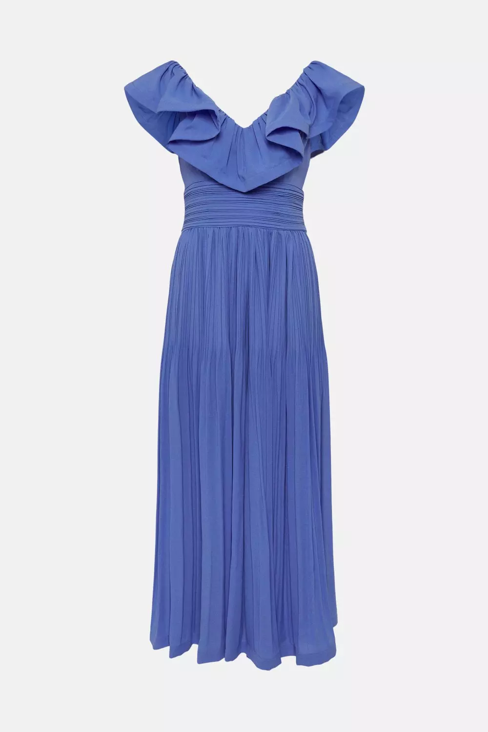 Blue Drama Frill Structured Pleat Woven Dress alternative image