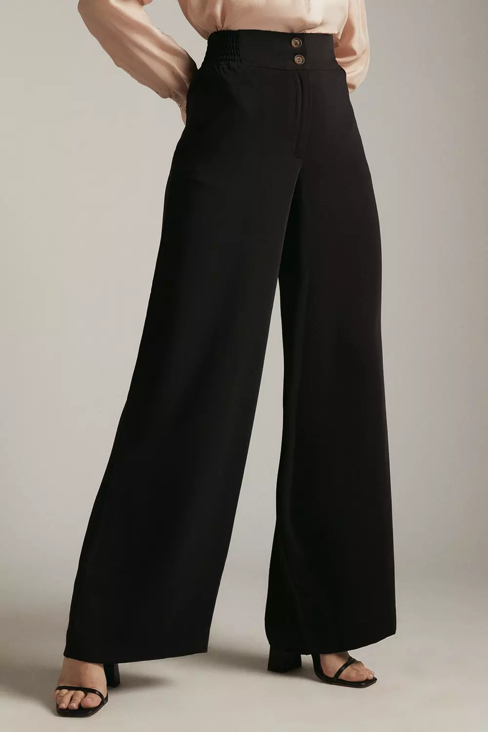 Essential Tailored Wide Leg Woven Pants | Karen Millen