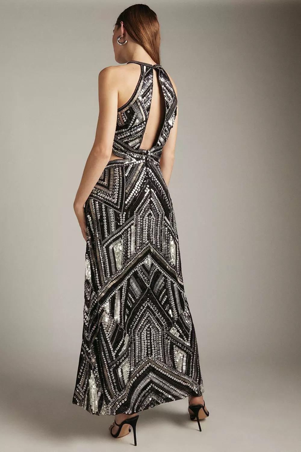 Premium Beaded and Embellished Maxi Split Dress Karen Millen