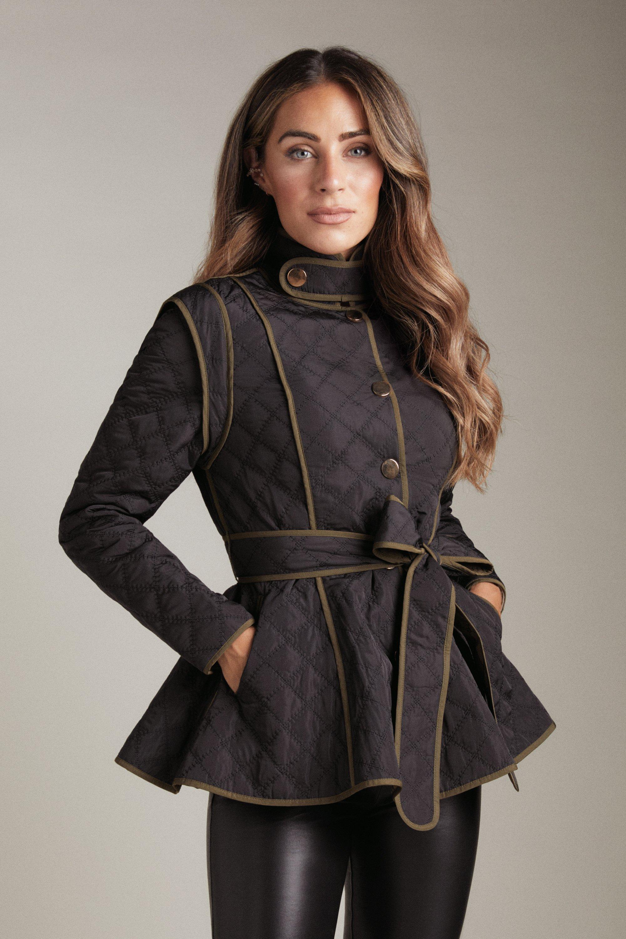 Karen millen quilted coat best sale