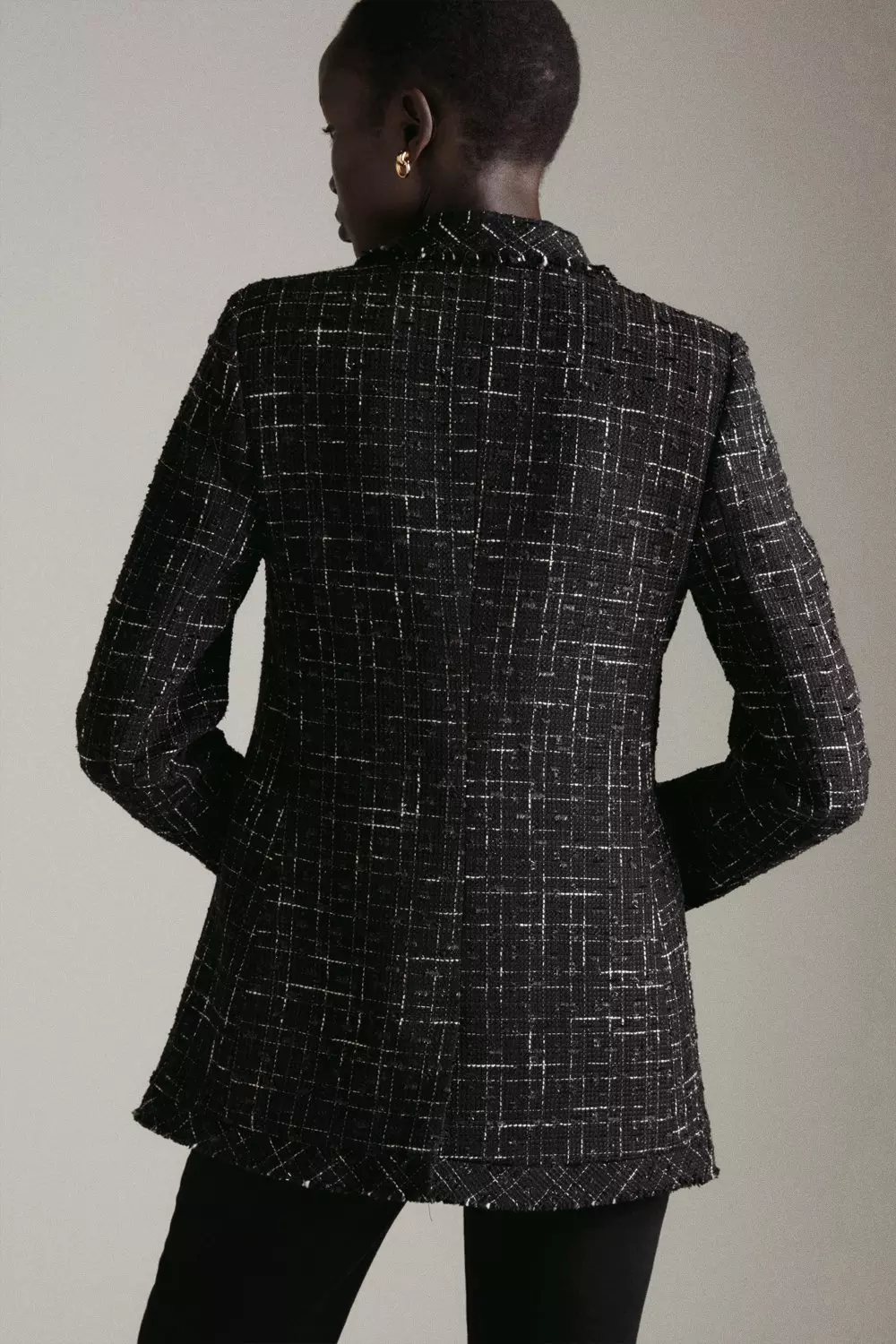 Plaid longline blazer best sale