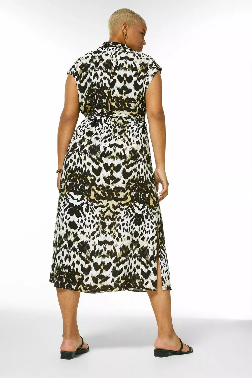 Plus Size Leopard Print Long Woven Shirt Dress Karen Millen