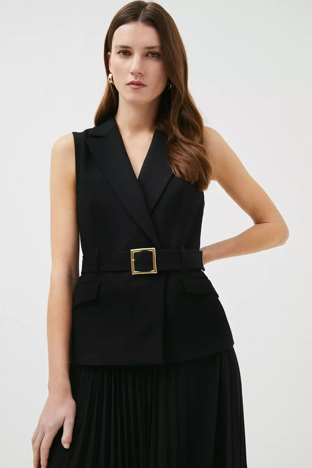 Karen millen pleated midi dress on sale