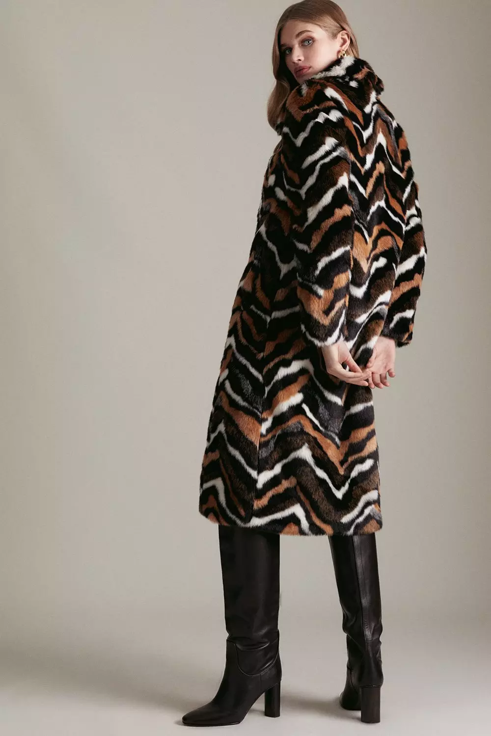 Karen millen snow leopard coat clearance
