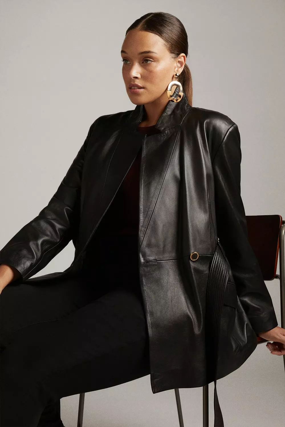 Plus size short leather jacket hotsell