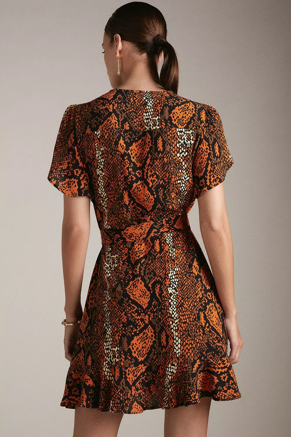 Karen millen snake print wrap dress deals