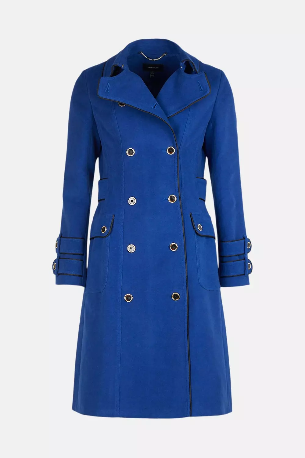 Italian Moleskin Military Button Coat Karen Millen