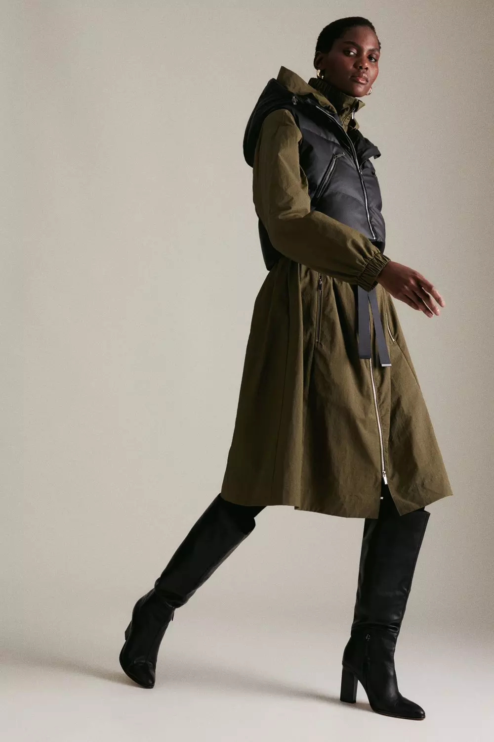 2 In 1 Puffer Gilet Mac Coat Karen Millen