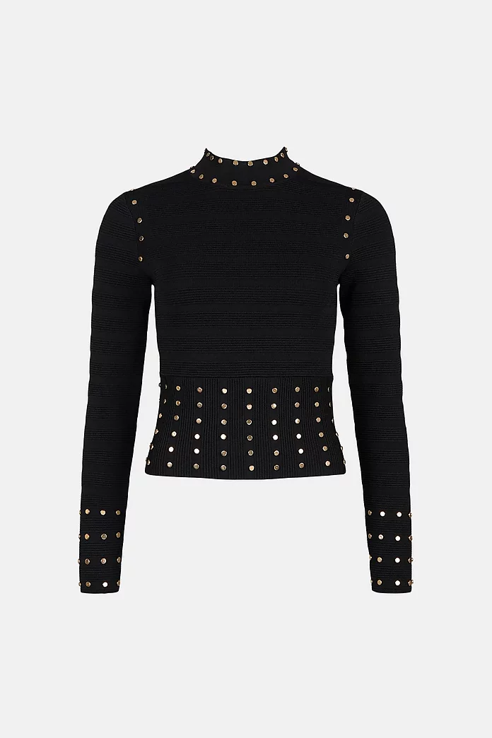 Studded Knitted Sweater | Karen Millen Studded Knitted Sweater | Karen Millen