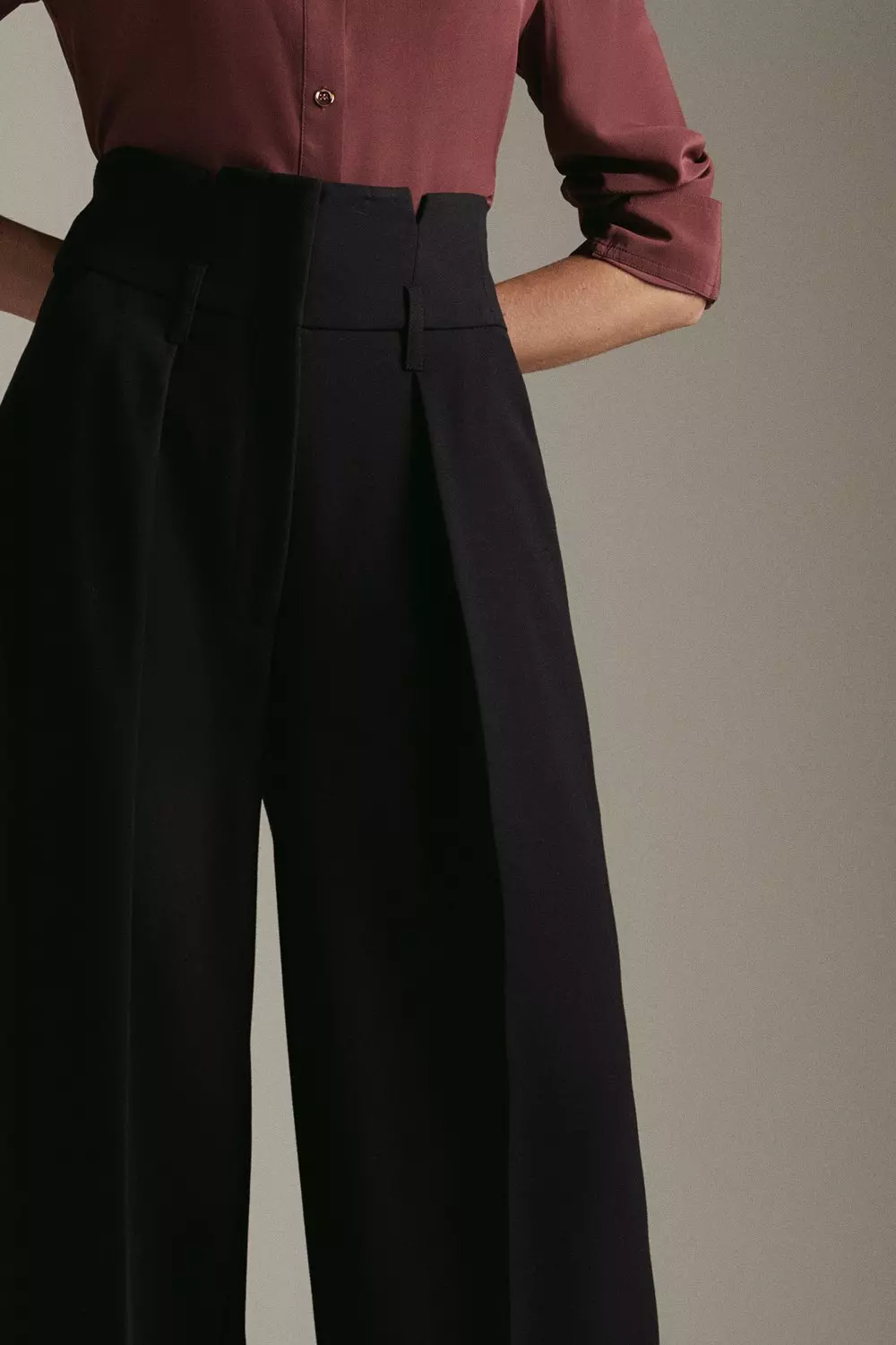 High waisted stretch trousers best sale