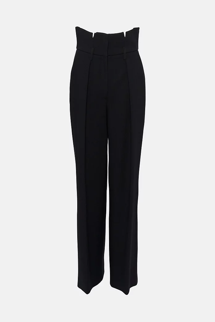 Compact Stretch High Waisted Wide Leg Pants | Karen Millen Compact Stretch High Waisted Wide Leg Pants | Karen Millen