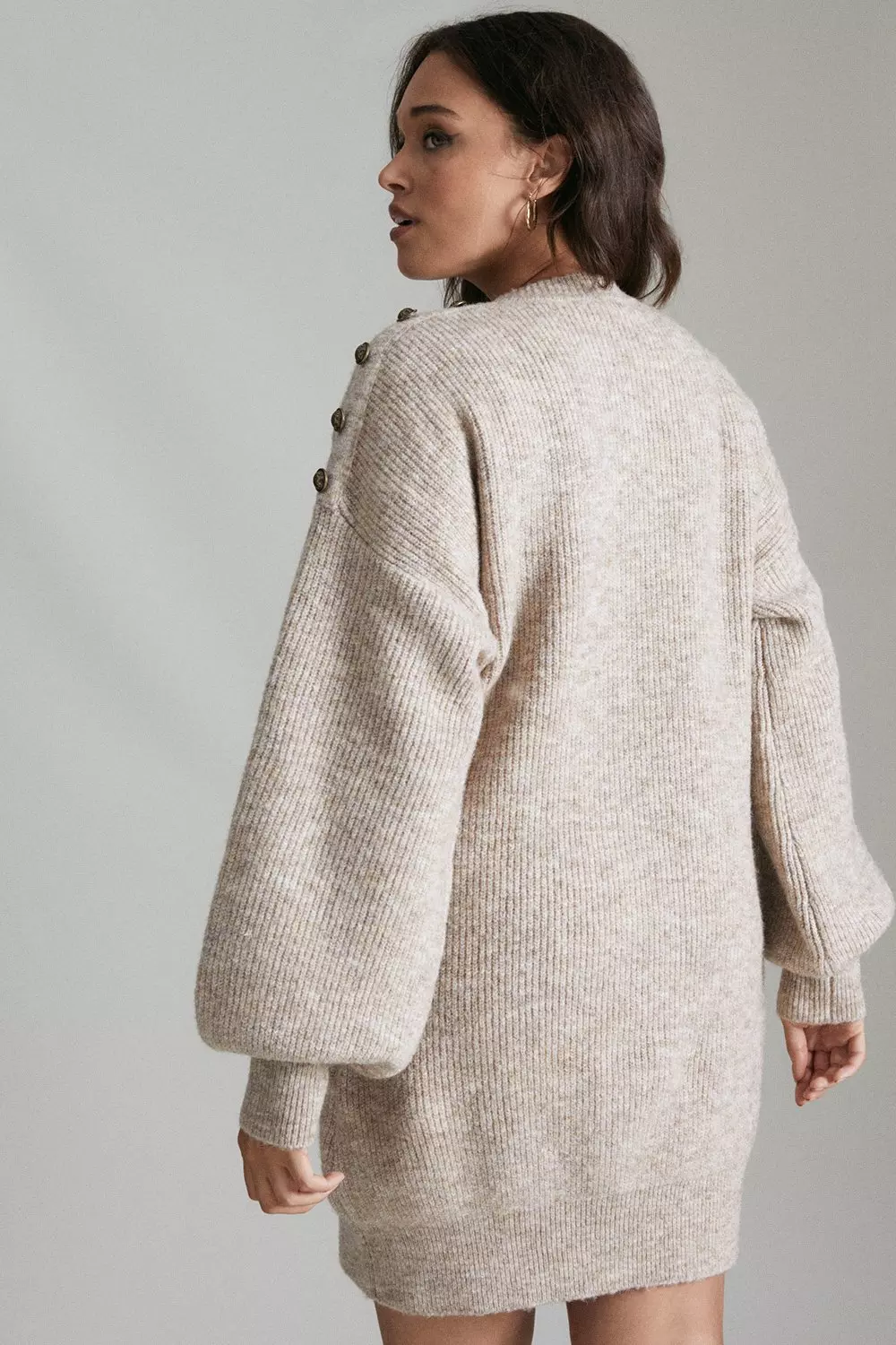 Curve Funnel Neck Knitted Sweater Dress | Karen Millen