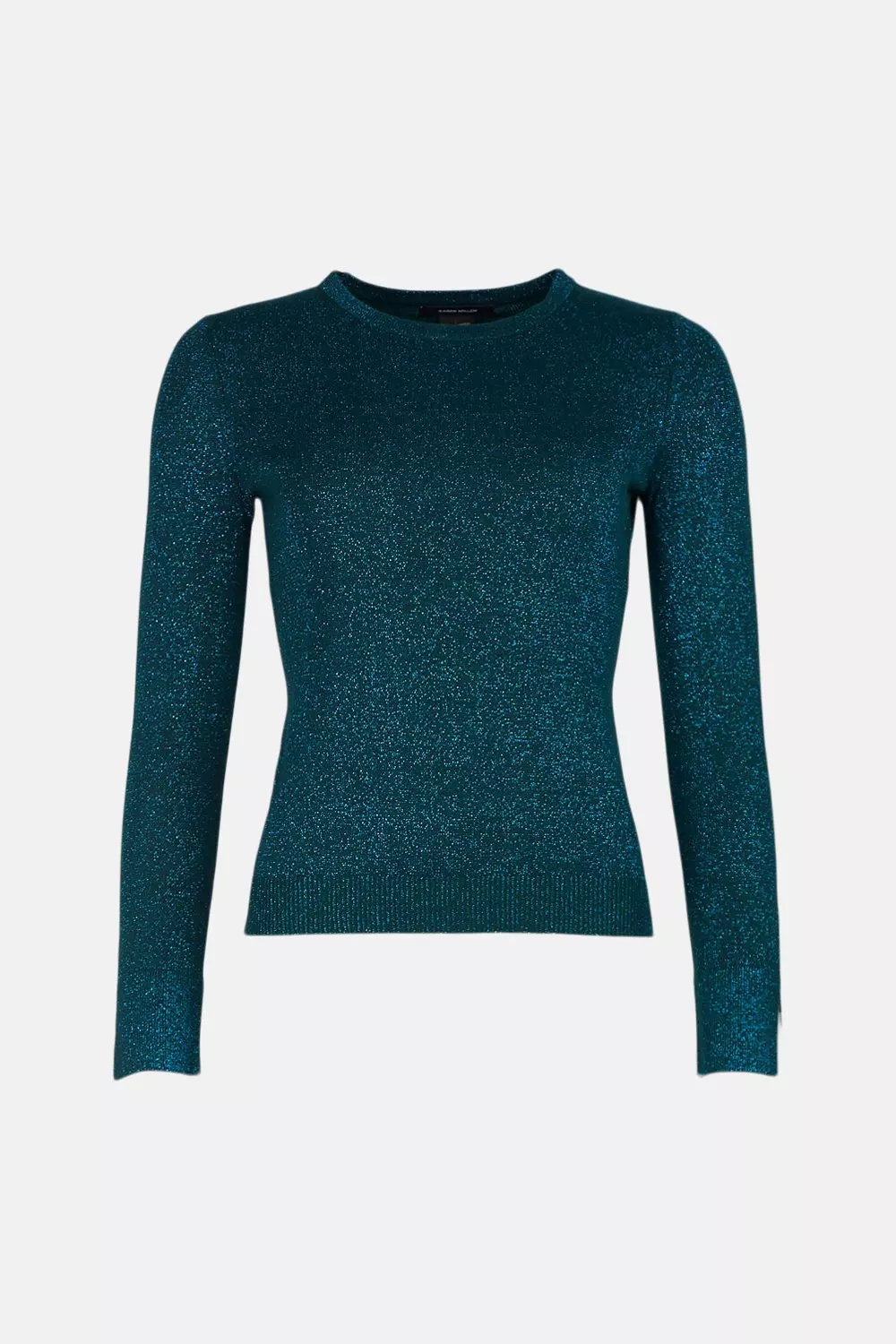 Green Sparkle Knit Crew Neck Jumper alternative image
